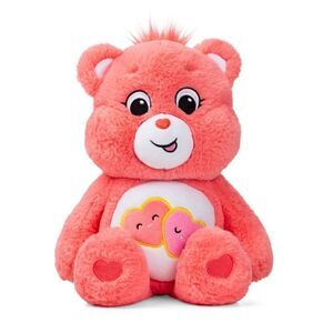 Care Bears 14" Plush -Love-A-Lot Bear Hearts On Belly Have Faces Soft Huggable